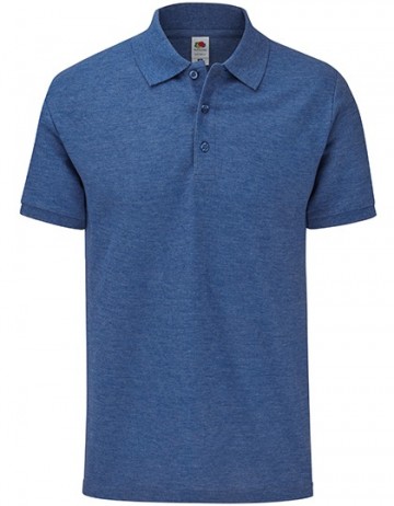 630420 FOTL Tailored Fit Polo heather koningsblauw