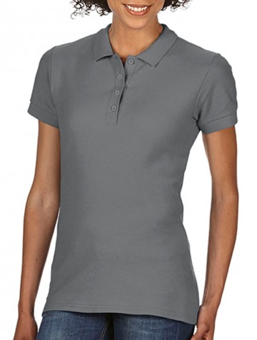 64800L Gildan Softstyle® Double Piqué Polo houtskool