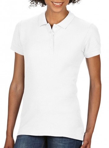 64800L Gildan Softstyle® Double Piqué Polo wit