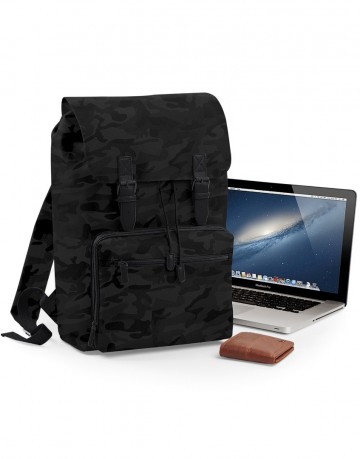 BG613 Vintage Laptop Backpack - Zwart/Zwart