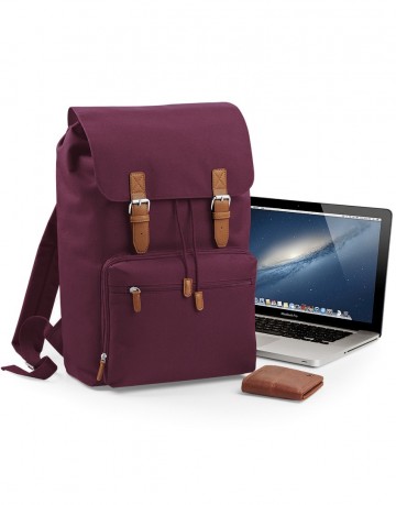 BG613 Vintage Laptop Backpack Midernacht Burgundy