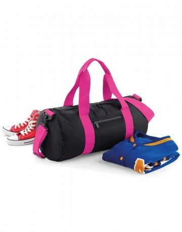 BG140 BagBase Original Barrel Bag Zwart / Roze