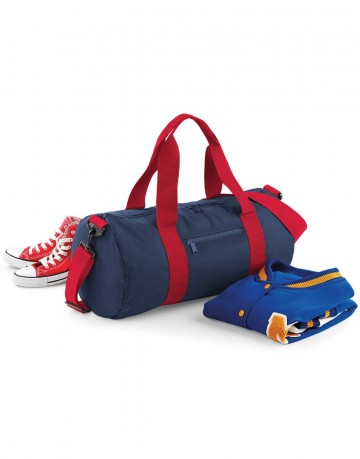 BG140 BagBase Original Barrel Bag Marineblauw / Rood