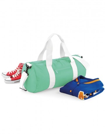 BG140 BagBase Original Barrel Bag Mintgroen / Wit