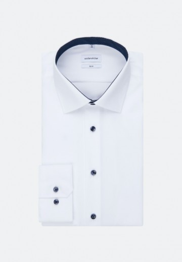 693690 Seidensticker Men's Slim Fit Poplin LS wit