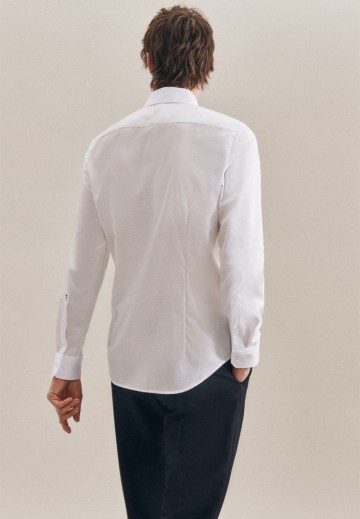 695007 Seidensticker Men's Slim Fit Twill LS wit achter