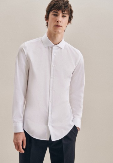 695007 Seidensticker Men's Slim Fit Twill LS wit