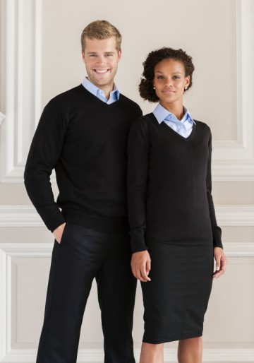 Russell gebreide pullover met V-hals