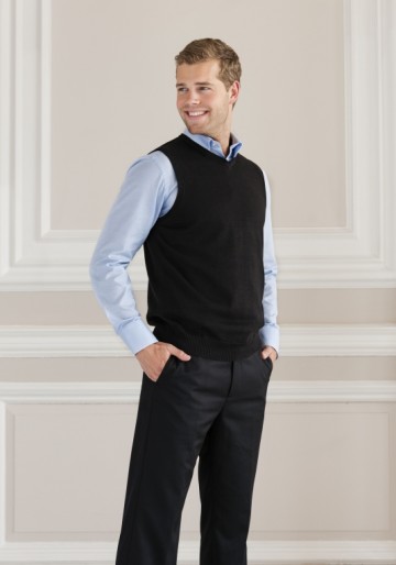 Russell gebreide mouwloze pullover met V-hals