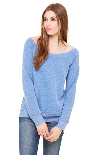 7501 B+C Bella Triblend Wide Neck Sweatshirt blauw triblend