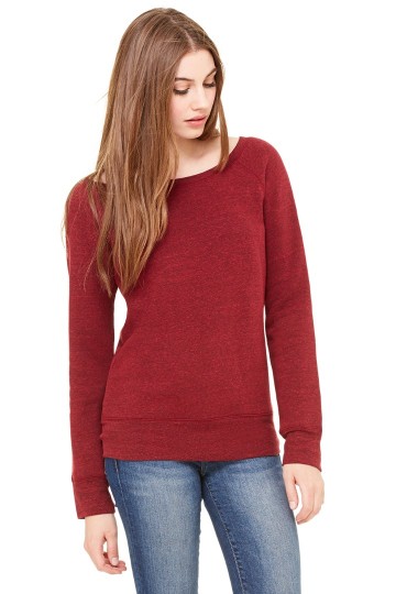 7501 B+C Bella Triblend Wide Neck Sweatshirt cardinalrood triblend