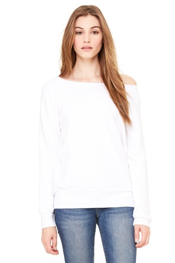 7501 B+C Bella Triblend Wide Neck Sweatshirt effenwit triblend
