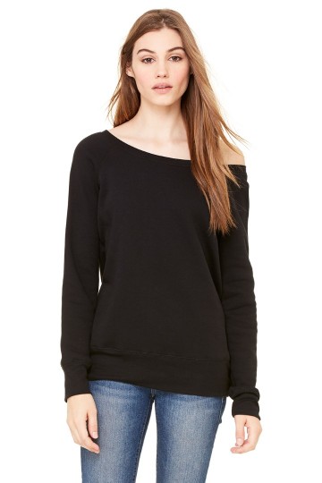 7501 B+C Bella Triblend Wide Neck Sweatshirt effenzwart triblend