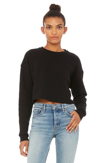 7503 B+C Bella Cropped Sweatshirt zwart