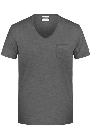 JN Men's T Pocket 8004 zwart heather