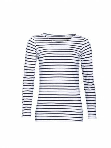 01403 Sol's Marine gestreept dames T-shirt met LM