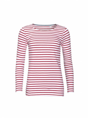 01403 Sol's Marine gestreept dames T-shirt met LM