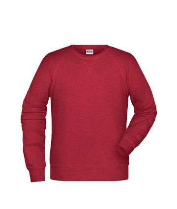 JN Men's Sweat 8022 karmijnroodmelange