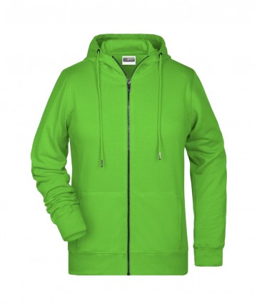 JN Ladies Zip Hoody 8025 limoengroen