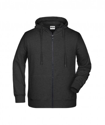 JN Men's Zip Hoody 8026 heatherzwart