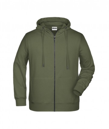 JN Men's Zip Hoody 8026 olijfrgroen