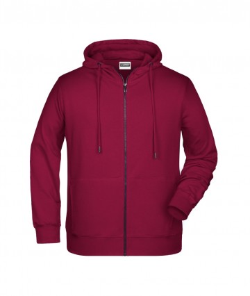 JN Men's Zip Hoody 8026 wijnrood