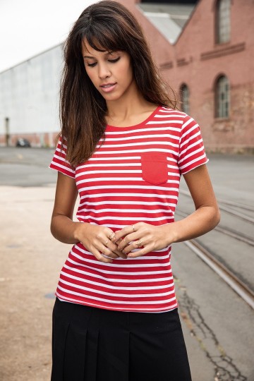 JN Ladies T-Shirt Striped 8027 1