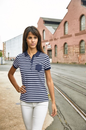 JN Ladies Polo gestreept 8029