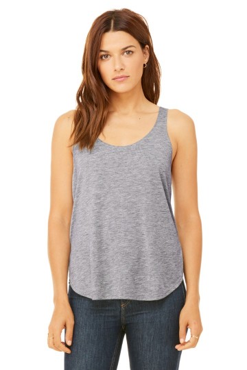 8802 B+C Bella Flowy Side Slit Tanktop atheletic heather