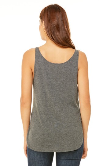 8802 B+C Bella Flowy Side Slit Tanktop donkergrijs heather achter