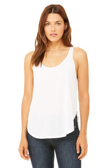 8802 B+C Bella Flowy Side Slit Tanktop wit