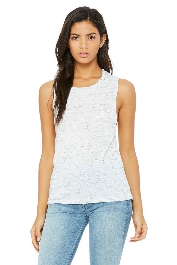 8803 B+C Flowy Scoop Muscle Tanktop wit marmer