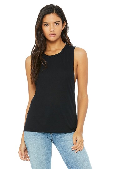 8803 B+C Flowy Scoop Muscle Tanktop zwart