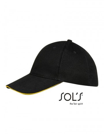 Sol's Buffalo cap zwart goudgeel