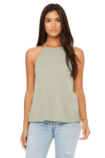 8809 B+C Bella Flowy High Neck Tanktop steen heather