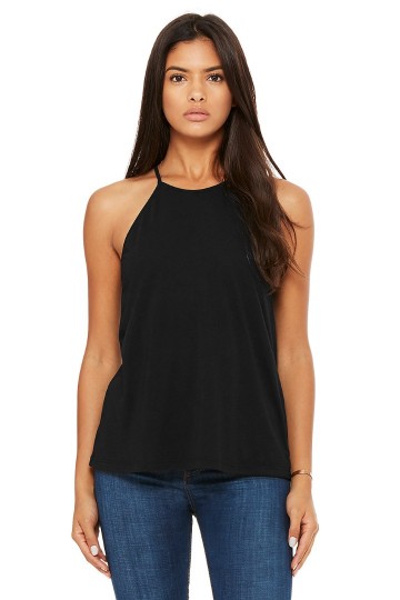 8809 B+C Bella Flowy High Neck Tanktop zwart