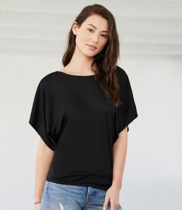 8821 B+C T-shirt Flowy gedrapeerde mouwen