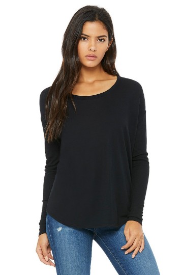 8852 B+C Bella Flowy T-shirt LS zwart