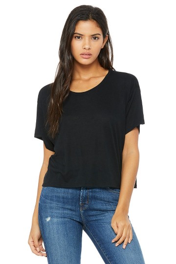 8881 B+C Flowy Boxy T-shirt zwart