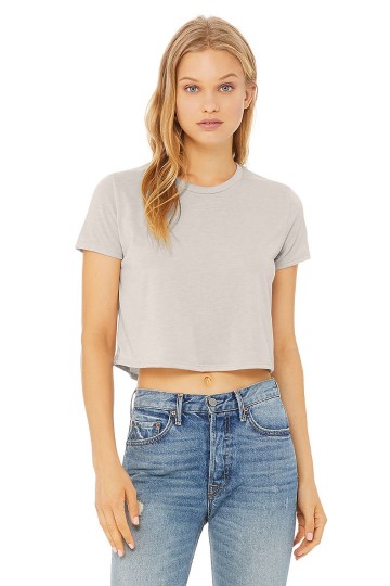 8882 B+C Bella Flowy Cropped T-shirt dust heather