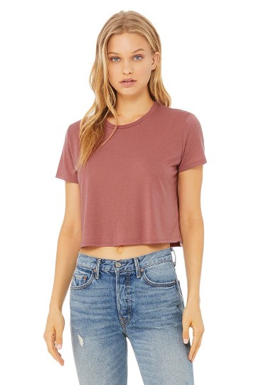 8882 B+C Bella Flowy Cropped T-shirt mauve