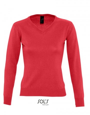 90010 Sol's Galaxy dames sweater V-hals rood