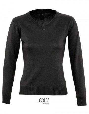 90010 Sol's Galaxy dames sweater V-hals zwart