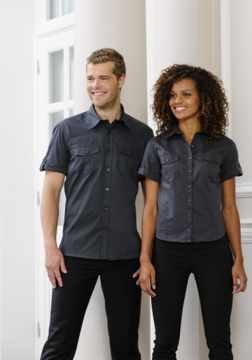 Russell Twill Shirt met korte rolmouwen