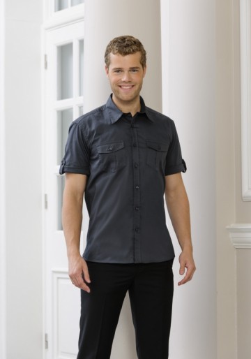 Russell Twill Shirt met korte rolmouwen