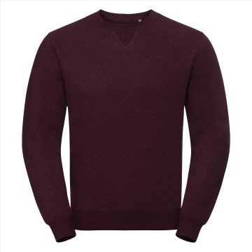 Russell Authentieke melange sweater 260M  bourgogne rood melange