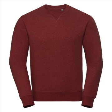 Russell Authentieke melange sweater 260M steenrood melange