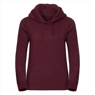 Russell Authentic Melange sweater met kap 261F bourgogne melange