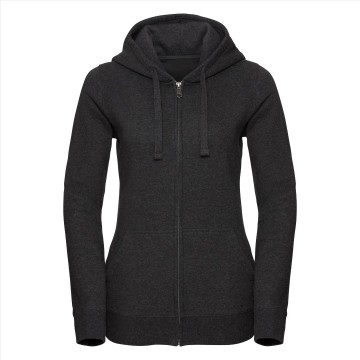 Russell Authentic sweater met kap en rits 263F charcoal melange