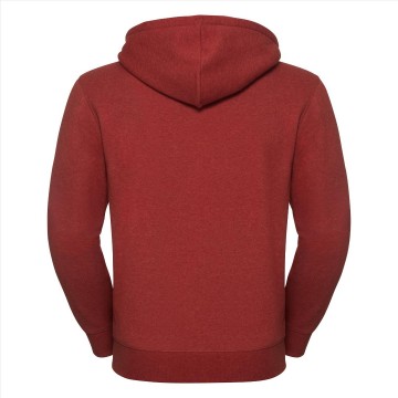Russell Authentic Melange Sweater met rits en kap 263M steenrood melange